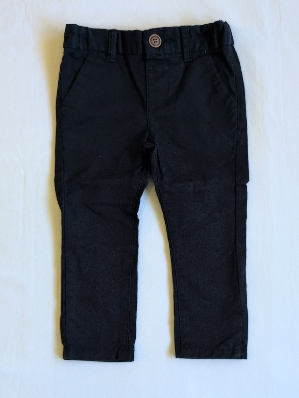 next UK baby cotton blend chinos pants navy blue preppy 9-12 months boys